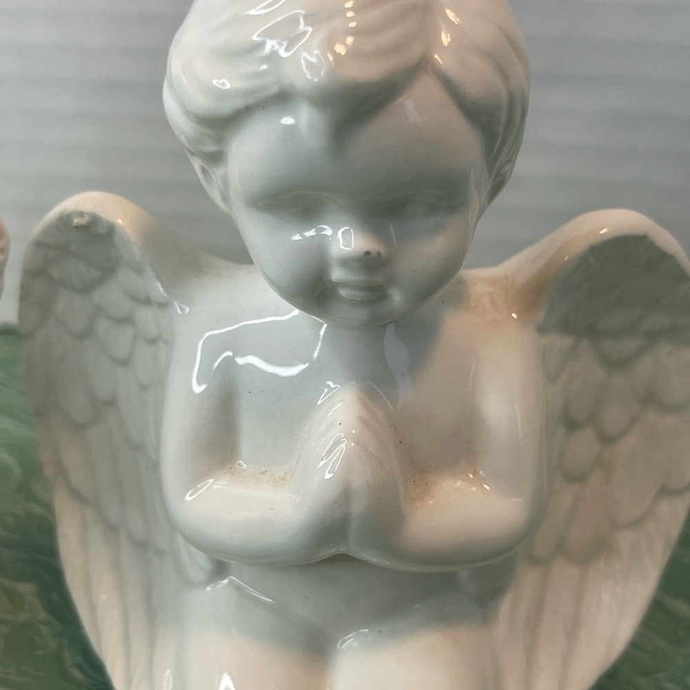 Vintage Malco Angel Cherubs Set Of 2 Figurines Mantle Holiday - Picture 8 of 8
